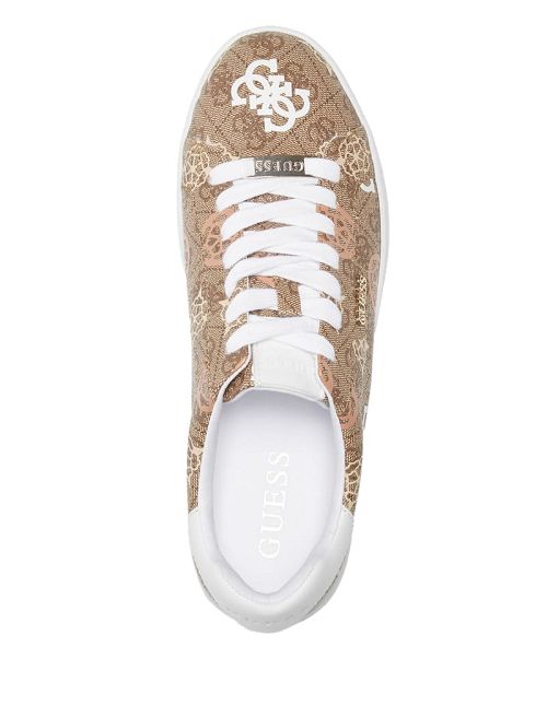 Guess Renzy Debossed Logo Low-Top Sneakers Bej | GUESS-SN29492
