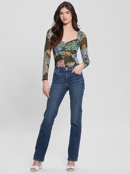 Guess Reyla Mesh Top Verzi | GUESS-SN27125