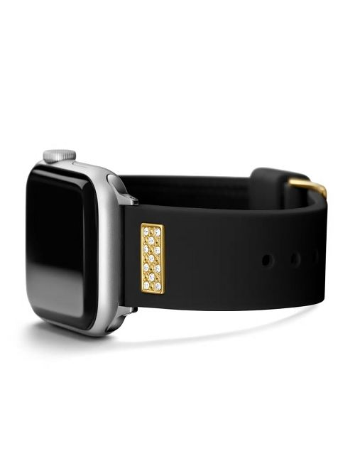 Guess Rhinestone Black Silicone 42-45 mm Band for Apple Watch® Negrii | GUESS-SN31648