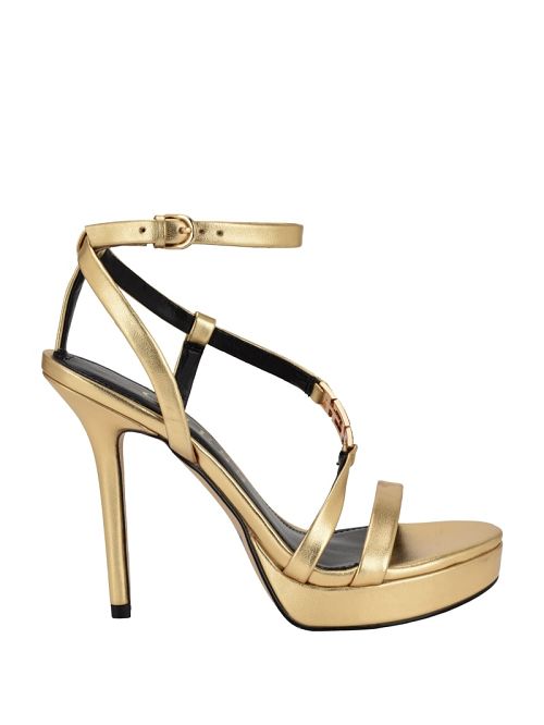 Guess Rhinestone Chain Logo Platform Heels Aurii | GUESS-SN29863