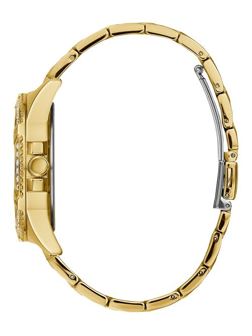 Guess Rhinestone Gold-Tone Multifunction Watch Aurii | GUESS-SN30010