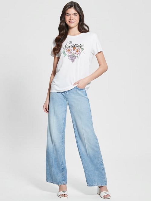 Guess Rhinestone Grapevine Tee Albi | GUESS-SN27067