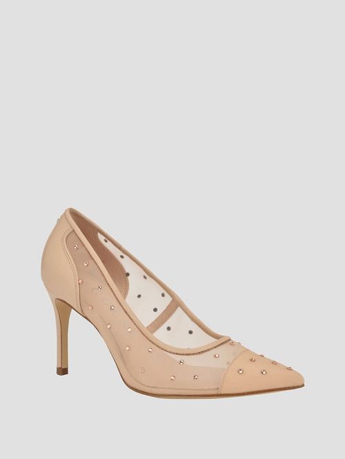 Guess Rhinestone Mesh Pumps Bej | GUESS-SN29866
