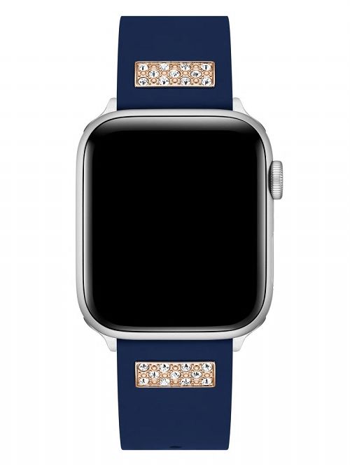 Guess Rhinestone Navy Silicone 42-45 mm Band for Apple Watch® Albastri | GUESS-SN31651