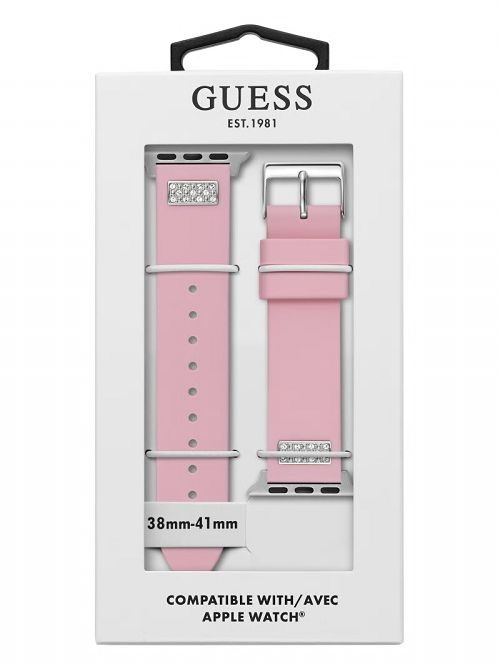 Guess Rhinestone Pink Silicone 38-41 mm Band for Apple Watch® Roz | GUESS-SN30014