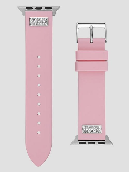 Guess Rhinestone Pink Silicone 38-41 mm Band for Apple Watch® Roz | GUESS-SN30014
