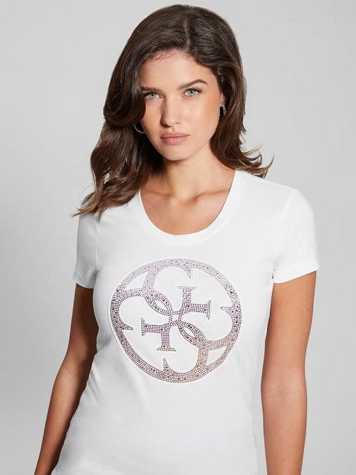 Guess Rhinestone Quattro G Tee Albi | GUESS-SN27116