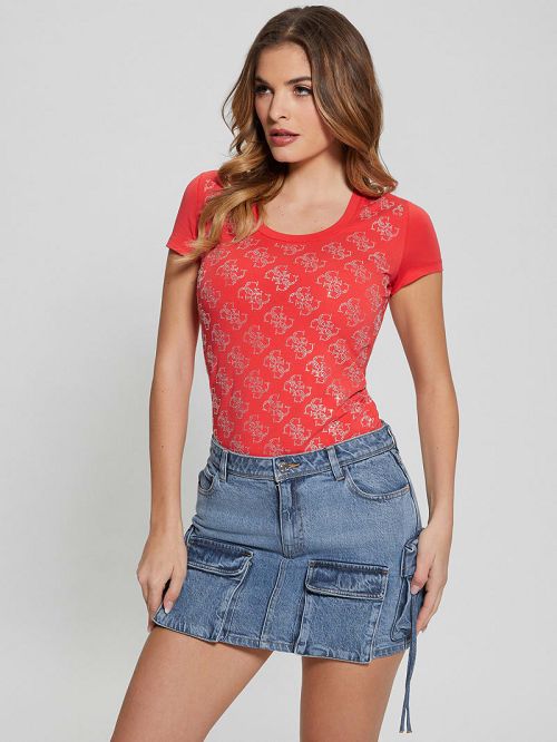 Guess Rhinestone Quattro G Tee Roz | GUESS-SN27146