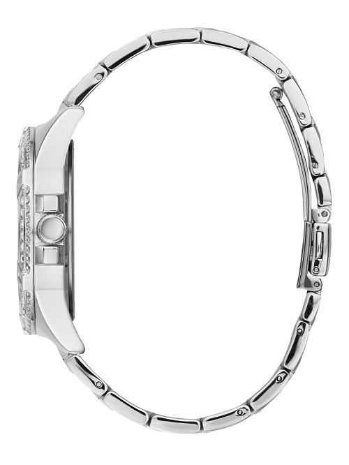 Guess Rhinestone Silver-Tone Multifunction Watch Argintii | GUESS-SN30030