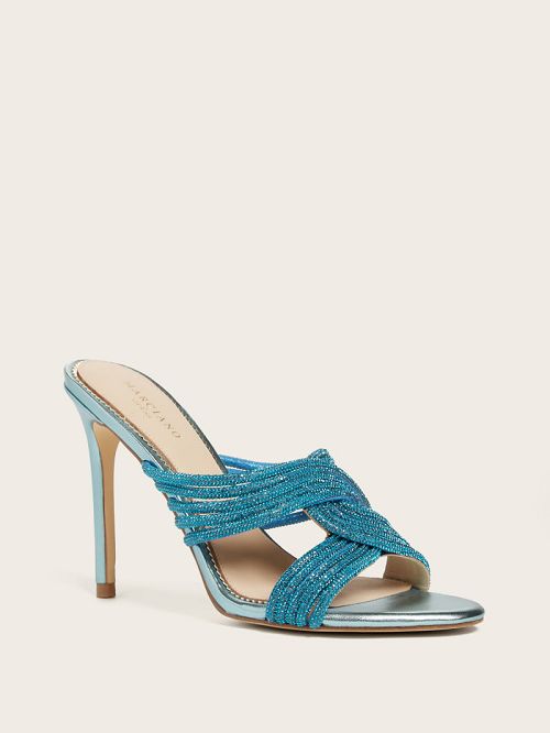 Guess Rhinestone Strappy Heel Albastri | GUESS-SN29800