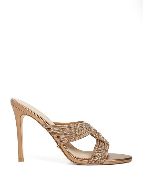 Guess Rhinestone Strappy Heel Bej | GUESS-SN29741