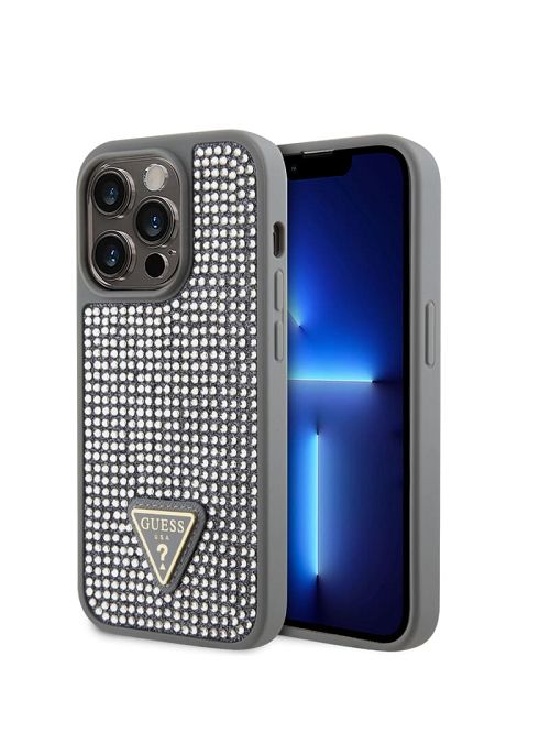 Guess Rhinestone iPhone 15 Pro Case Argintii | GUESS-SN30138