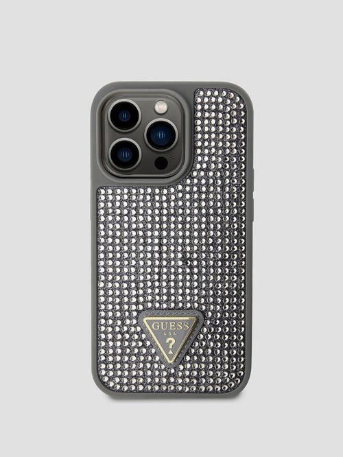Guess Rhinestone iPhone 15 Pro Case Argintii | GUESS-SN30138
