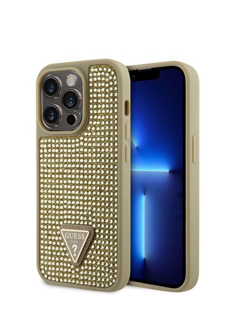 Guess Rhinestone iPhone 15 Pro Case Aurii | GUESS-SN30101
