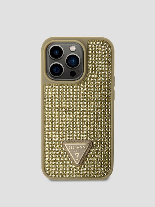 Guess Rhinestone iPhone 15 Pro Case Aurii | GUESS-SN30101