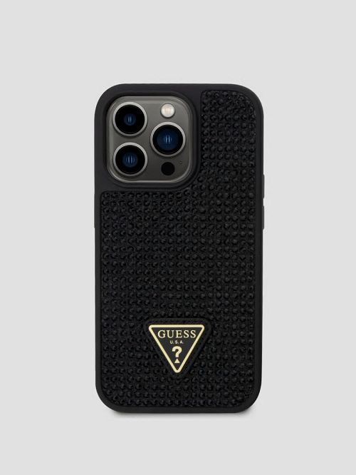 Guess Rhinestone iPhone 15 Pro Case Negrii | GUESS-SN30145