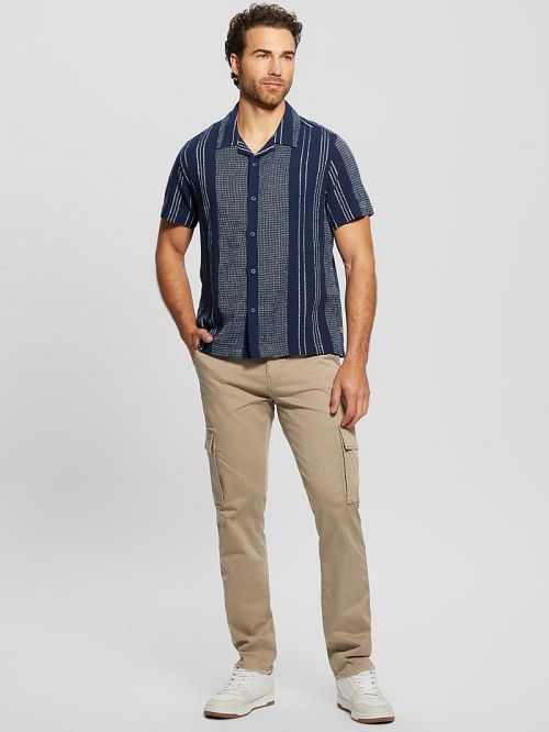 Guess Rhodes Dobby Shirt Albastri | GUESS-SN31147