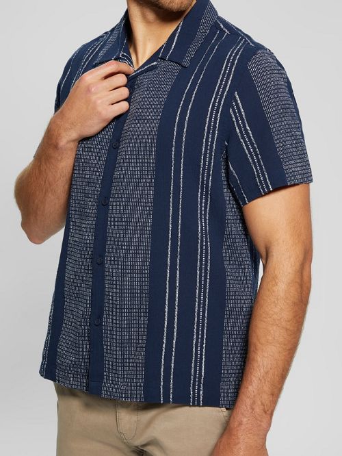Guess Rhodes Dobby Shirt Albastri | GUESS-SN31147