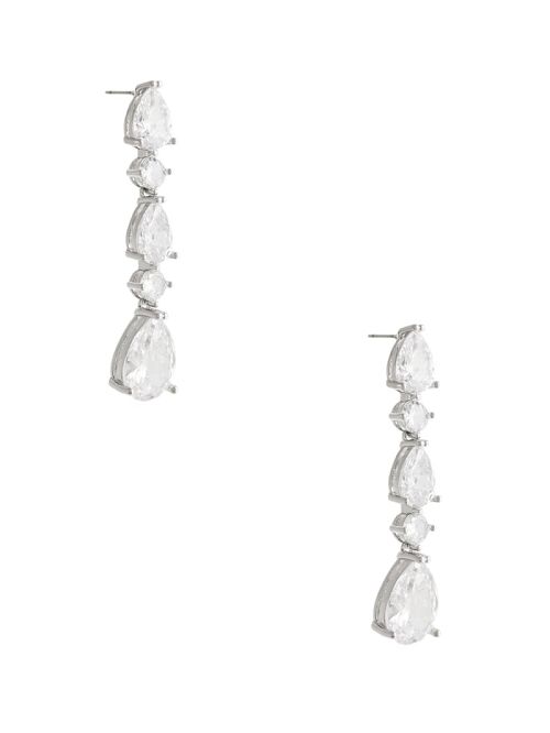 Guess Rhodium Plated Cubic Zirconia Drop Earring Argintii | GUESS-SN30300