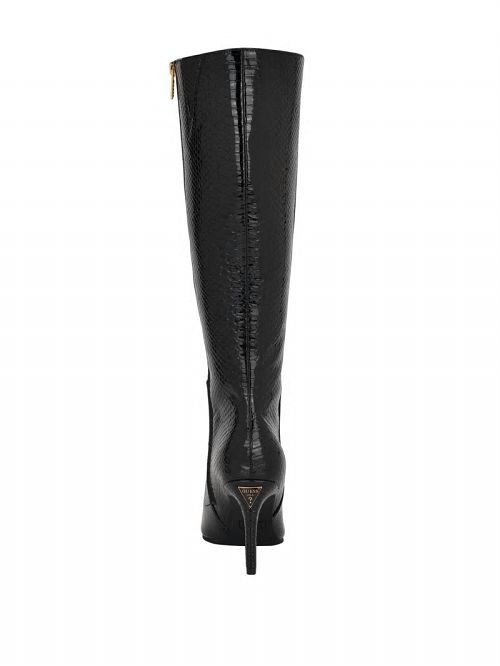 Guess Richee Snakeskin Boots Negrii | GUESS-SN29940