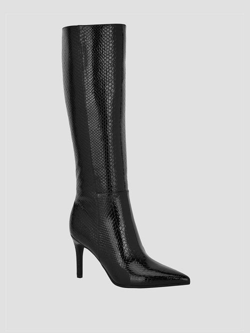Guess Richee Snakeskin Boots Negrii | GUESS-SN29940