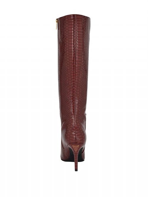 Guess Richee Snakeskin Boots Rosii | GUESS-SN29933