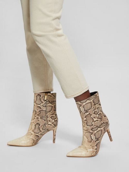 Guess Richly Faux-Leather Booties Bej | GUESS-SN29951