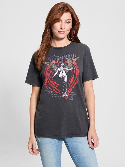 Guess Rise 2 Fame Graphic Tee Negrii | GUESS-SN27257