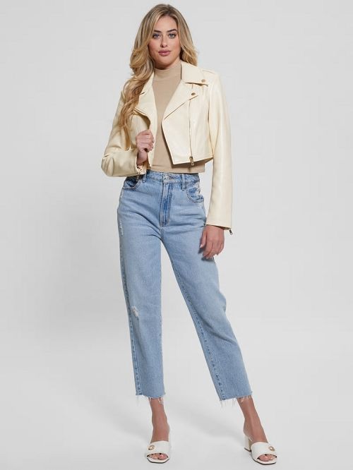 Guess Rochelle Faux-Leather Moto Jacket Albi | GUESS-SN28084