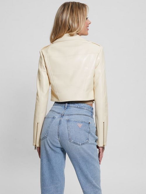Guess Rochelle Faux-Leather Moto Jacket Albi | GUESS-SN28084