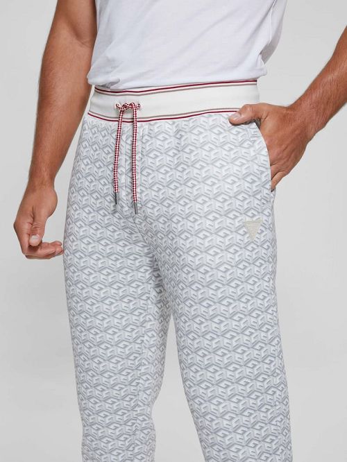 Guess Rolph Signature Cube Pants Albi | GUESS-SN31432