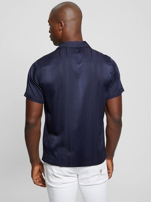Guess Roma Stripe Shirt Albastri | GUESS-SN31303