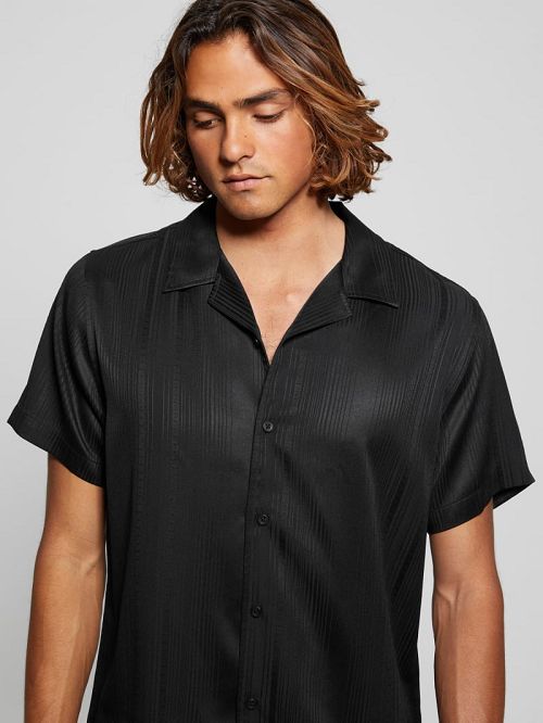 Guess Roma Stripe Shirt Negrii | GUESS-SN31296