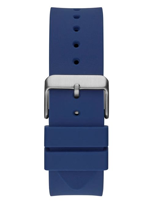 Guess Rose Gold-Tone and Blue Silicone Multifunction Watch Albastri | GUESS-SN31644