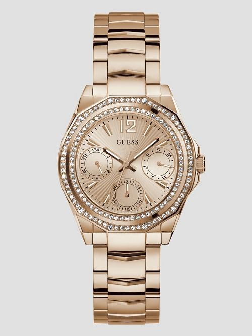 Guess Rose Gold-Tone and Crystal Multifunction Watch Roz Aurii | GUESS-SN30034