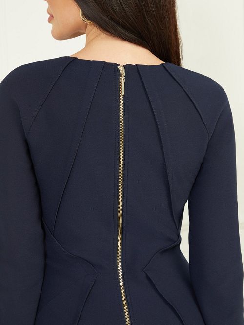 Guess Roxy Long-Sleeve Dress Albastri | GUESS-SN26821