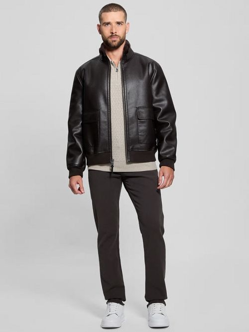 Guess Ryder Bonded Faux-Leather Jacket Maro | GUESS-SN30876