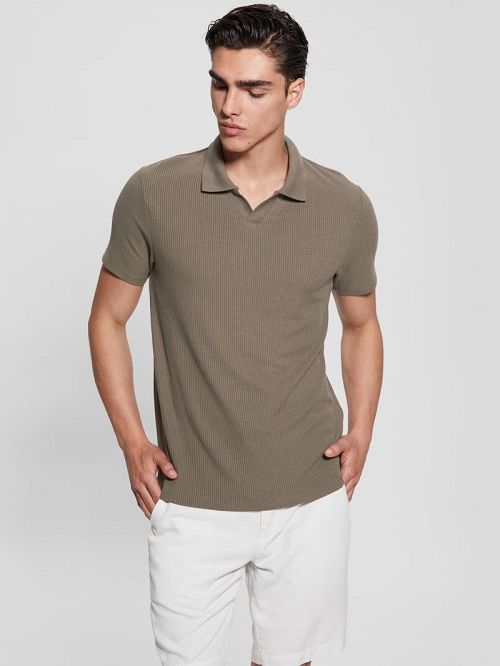 Guess Ryker Rib Knit Polo Maro | GUESS-SN31260