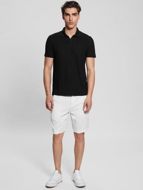 Guess Ryker Rib Knit Polo Negrii | GUESS-SN31291