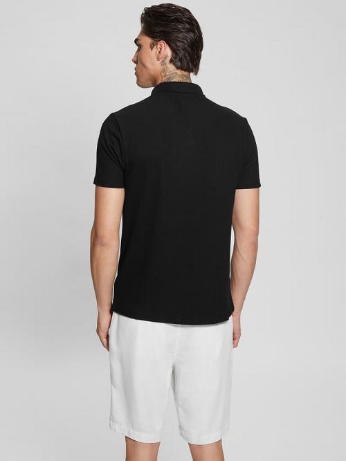 Guess Ryker Rib Knit Polo Negrii | GUESS-SN31291