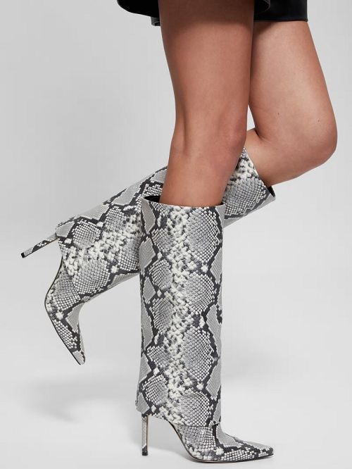 Guess Sabola Fold-Over Knee-High Boots Gri | GUESS-SN29920