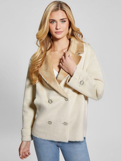 Guess Sabrina Textured Jacket Albi | GUESS-SN27878