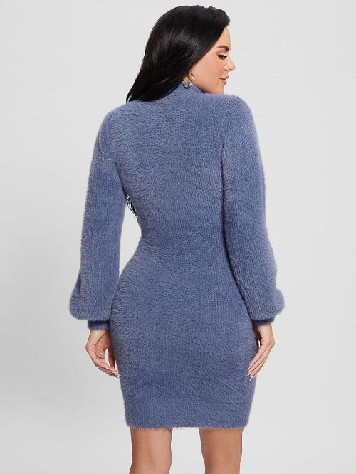 Guess Sadie Mock Neck Cutout Dress Albastri | GUESS-SN26779