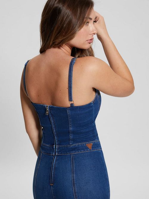 Guess Sami Denim Jumpsuit Albastri | GUESS-SN26679
