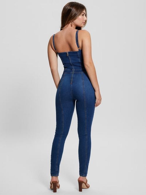 Guess Sami Denim Jumpsuit Albastri | GUESS-SN26679