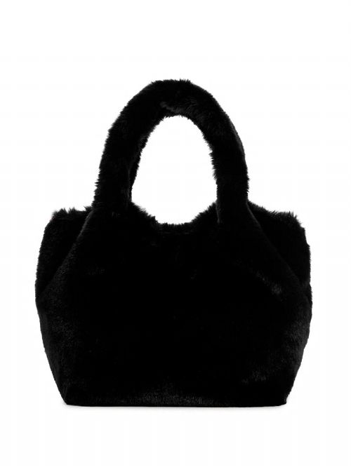 Guess Samia Faux-Fur Small Tote Negrii | GUESS-SN29344
