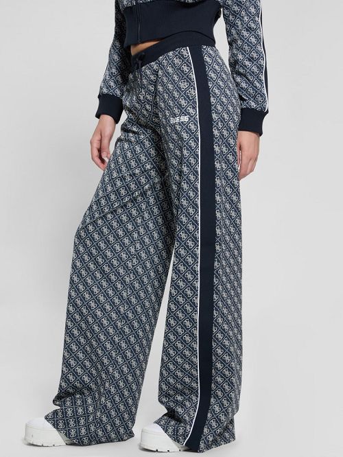 Guess Sarah Quattro G Wide-Leg Pants Albastri | GUESS-SN28485
