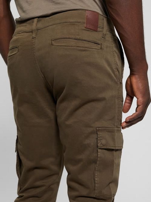 Guess Sateen Coated Cargo Pants Maro | GUESS-SN31445