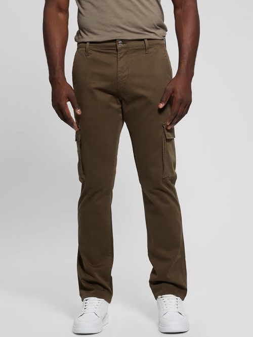 Guess Sateen Coated Cargo Pants Maro | GUESS-SN31445