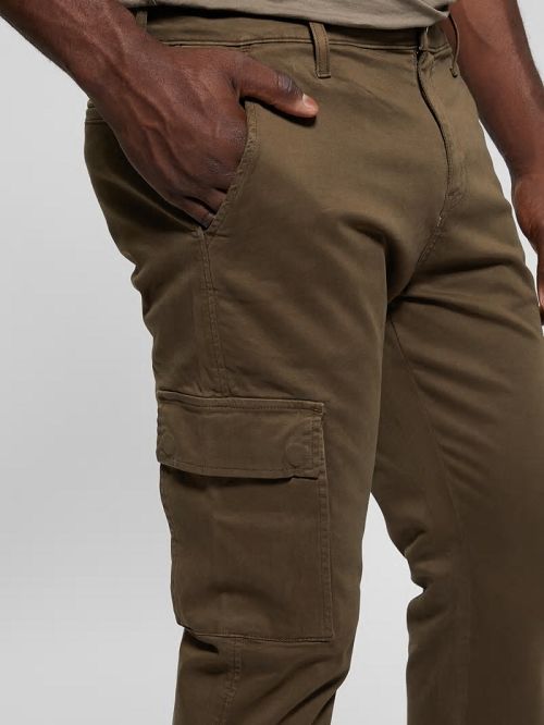 Guess Sateen Coated Cargo Pants Maro | GUESS-SN31445